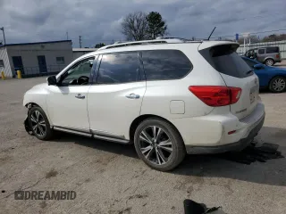 2017 Nissan Pathfinder Platinum with VIN 5N1DR2MN3HC612739, listed as a Copart auction lot 43795605 with 147,239 mi miles and Salvage Title. Bid and sale history available at carsss.com. Image 2.