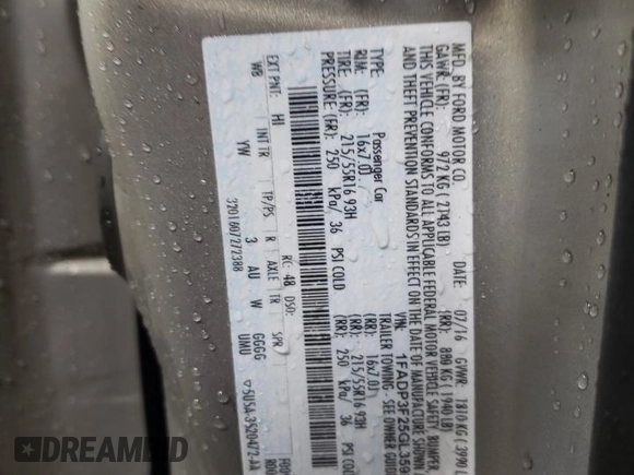 2016 Ford Focus SE with VIN 1FADP3F25GL359303, listed as a Copart auction lot 47096055 with 66,502 mi miles and Salvage Title. Bid and sale history available at carsss.com. Image 13.
