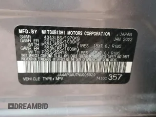 2022 Mitsubishi Outlander Sport ES with VIN JA4APUAU7NU006929, listed as a Copart auction lot 48774725 with 39,534 mi miles and Salvage Title. Bid and sale history available at carsss.com. Image 13.