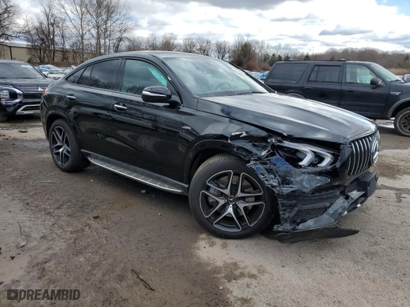 2021 Mercedes-Benz GLE with VIN 4JGFD6BBXMA539074, listed as a Copart auction lot 45565585 with 27,913 mi miles and Salvage Title. Bid and sale history available at carsss.com. Image 4.