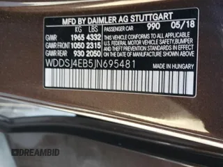 2018 Mercedes-Benz CLA 250 with VIN WDDSJ4EB5JN695481, listed as a Copart auction lot 50091413 with 61,925 mi miles and . Bid and sale history available at DreamBid. Image 13.