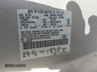 2002 Ford Explorer Sport Trac Value с VIN 1FMZU67E32UC24662, выставлен на аукционе IAAI как лот 41986274 с пробегом 135 613 миль миль и . История ставок и продаж доступна на DreamBid. Изображение 9.