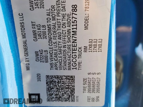 2021 Chevrolet Colorado 4WD ZR2 z VIN 1GCGTEEN7M1157788, wystawiony jako Copart lot #58042845 z przebiegiem 49 008 mil mil oraz Szkoda całkowita • Salvage title. Historia ofert i sprzedaży dostępna na DreamBid. Obrazek 12.