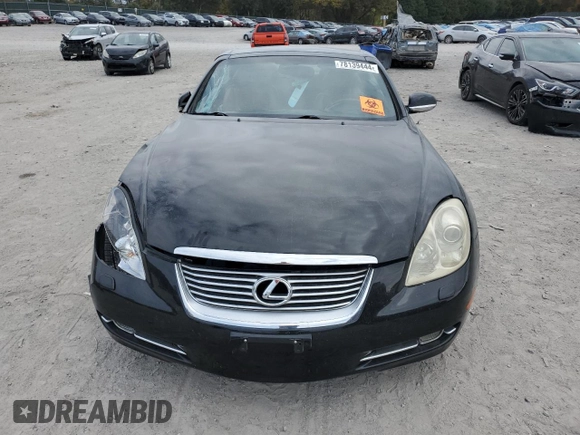 2007 Lexus SC 430 with VIN JTHFN45Y279013600, listed as a Copart auction lot 78139444 with 129,950 mi miles and Salvage Title. Bid and sale history available at DreamBid. Image 5.