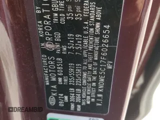 2015 Kia Sedona SX-L with VIN KNDME5C17F6026654, listed as a Copart auction lot 53024285 with 142,351 mi miles and Salvage Title. Bid and sale history available at DreamBid. Image 13.