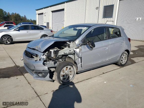 2020 Mitsubishi Mirage SE with VIN ML32A4HJ2LH010483, listed as a Copart auction lot 80148224 with 148,863 mi miles and Salvage Title. Bid and sale history available at carsss.com. Image 1.