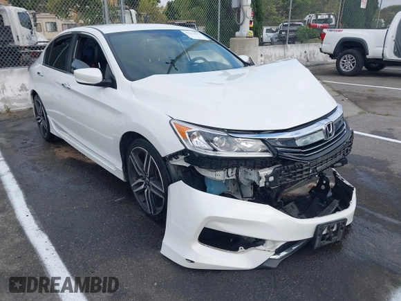 2016 Honda Accord Sport with VIN 1HGCR2F50GA104771, listed as a IAAI auction lot 42573783 with 100,594 mi miles and . Bid and sale history available at DreamBid. Image 1.