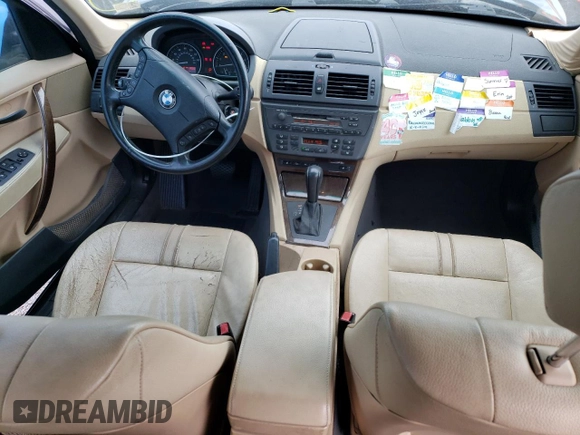 2004 BMW X3 2.5i with VIN WBXPA73474WB29994, listed as a Copart auction lot 52037835 with 140,712 mi miles and Salvage Title. Bid and sale history available at DreamBid. Image 8.