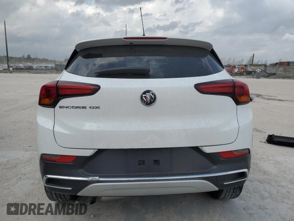 2021 Buick Encore GX Essence with VIN KL4MMFSL1MB144354, listed as a Copart auction lot 48575195 with 90,974 mi miles and Salvage title. Bid and sale history available at DreamBid. Image 6.