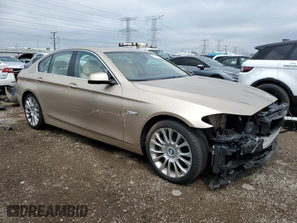 2013 BMW 5 Series 550i xDrive with VIN WBAFU9C55DDY71630, listed as a Copart auction lot 52511635 with 51,474 mi miles and Salvage title. Bid and sale history available at DreamBid. Image 4.