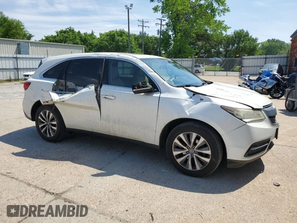 2015 Acura MDX Technology with VIN 5FRYD3H48FB004581, listed as a Copart auction lot 55024755 with 103,556 mi miles and Salvage title. Bid and sale history available at DreamBid. Image 4.
