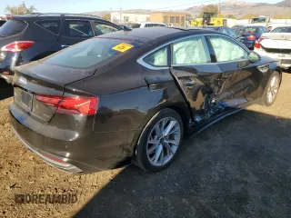 2023 Audi A5 Sportback Premium Plus with VIN WAUCBCF56PA007693, listed as a Copart auction lot 82938034 with 14,486 mi miles and Salvage Title. Bid and sale history available at carsss.com. Image 3.
