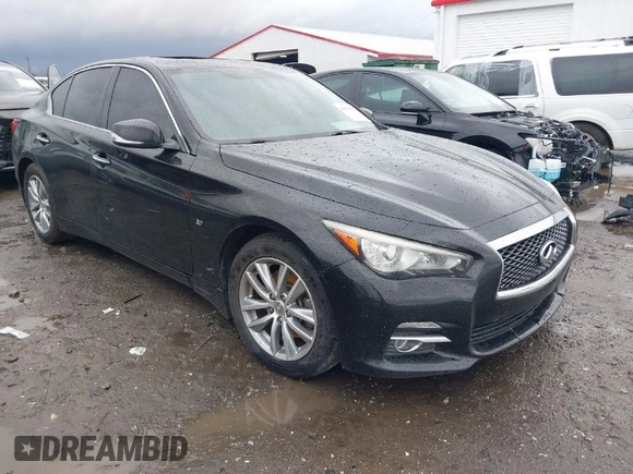 2015 Infiniti Q50 with VIN JN1BV7AR6FM421919, listed as a IAAI auction lot 41078899 with 172,459 mi miles and . Bid and sale history available at carsss.com. Image 1.