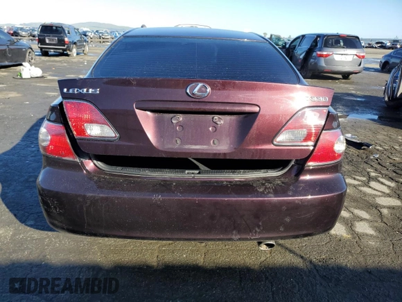 2004 Lexus ES 350 with VIN JTHBA30G945026429, listed as a Copart auction lot 44203505 with 143,927 mi miles and Salvage Title. Bid and sale history available at DreamBid. Image 6.