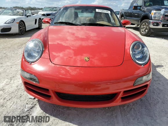 2007 Porsche 911 Carrera with VIN WP0AA29957S710251, listed as a Copart auction lot 77589144 with 0 mi miles and Salvage Title. Bid and sale history available at carsss.com. Image 5.