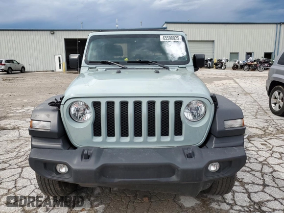 2023 Jeep Wrangler Sport with VIN 1C4HJXAG0PW595881, listed as a Copart auction lot 65590025 with 19,597 mi miles and Salvage title. Bid and sale history available at DreamBid. Image 5.