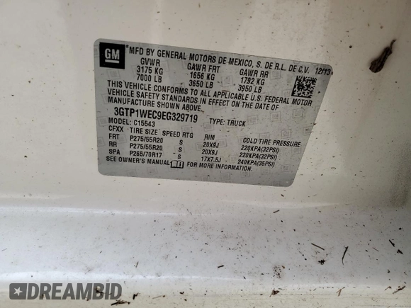 2014 GMC Sierra 1500 Denali z VIN 3GTP1WEC9EG329719, wystawiony jako Copart lot #75951594 z przebiegiem 139 234 mil mil oraz Nie do naprawy • Non repairable. Historia ofert i sprzedaży dostępna na DreamBid. Obrazek 13.