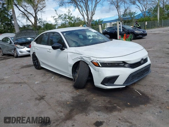2022 Honda Civic Sedan Sport with VIN 2HGFE2F52NH532042, listed as a IAAI auction lot 41594967 with 76,809 mi miles. Bid and sale history available at carsss.com. Image 1.