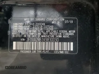 2019 Subaru WRX STI with VIN JF1VA2R61K9830030, listed as a Copart auction lot 55210425 with 89,253 mi miles and Salvage title. Bid and sale history available at DreamBid. Image 13.