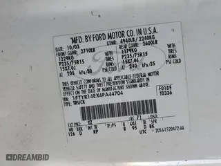 2004 Ford Ranger Edge with VIN 1FTYR14EX4PA44704, listed as a Copart auction lot 44187775 with 154,097 mi miles and Salvage Title. Bid and sale history available at carsss.com. Image 12.
