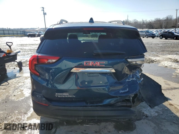 2020 GMC Terrain SLE with VIN 3GKALTEV4LL344105, listed as a Copart auction lot 87712415 with 73,079 mi miles and Salvage Title. Bid and sale history available at DreamBid. Image 6.