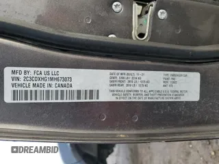 2021 Dodge Charger GT with VIN 2C3CDXHG1MH673073, listed as a Copart auction lot 46887195 with 94,206 mi miles and Salvage Title. Bid and sale history available at DreamBid. Image 15.