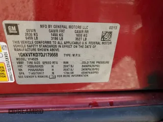 2013 GMC Acadia Denali z VIN 1GKKVTKD7DJ179668, wystawiony jako Copart lot #56689705 z przebiegiem 150 602 mil mil oraz Szkoda całkowita • Salvage title. Historia ofert i sprzedaży dostępna na DreamBid. Obrazek 13.