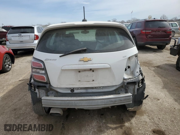 2017 Chevrolet Sonic LT with VIN 1G1JD6SH8H4145766, listed as a Copart auction lot 87024534 with 109,442 mi miles and Salvage Title. Bid and sale history available at carsss.com. Image 6.