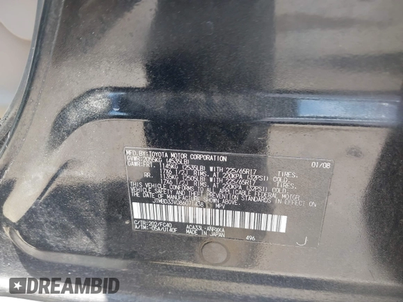 2008 Toyota RAV4 с VIN JTMBD33V086071438, выставлен на аукционе IAAI как лот 42465899 с пробегом 227 671 миль миль и . История ставок и продаж доступна на DreamBid. Изображение 9.