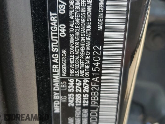 2015 Mercedes-Benz CLS-Class CLS 550 with VIN WDDLJ9BB2FA154022, listed as a Copart auction lot 67236324 with 116,601 mi miles and Salvage Title. Bid and sale history available at carsss.com. Image 12.
