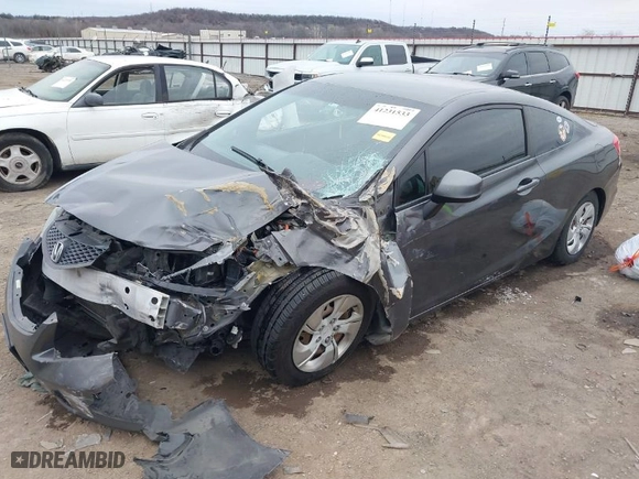 2013 Honda Civic Cpe LX with VIN 2HGFG3B59DH521768, listed as a IAAI auction lot 41231533 with 256,349 mi miles. Bid and sale history available at carsss.com. Image 2.