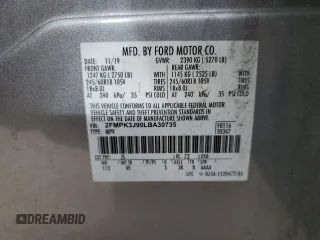 2020 Ford Edge SEL with VIN 2FMPK3J90LBA30735, listed as a Copart auction lot 55888775 with 88,750 mi miles and Salvage title. Bid and sale history available at DreamBid. Image 12.