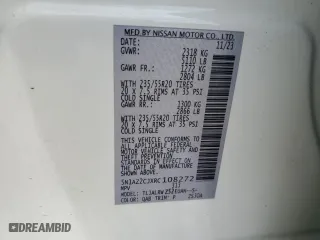 2024 Nissan Murano SL with VIN 5N1AZ2CJXRC108272, listed as a Copart auction lot 47279045 with 13,876 mi miles and Salvage Title. Bid and sale history available at carsss.com. Image 13.