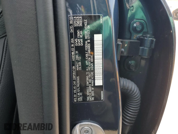 2024 Volvo S60 Plus Dark Theme with VIN 7JRL12TL7RG285605, listed as a Copart auction lot 59494665 with 12,762 mi miles and Salvage title. Bid and sale history available at DreamBid. Image 12.