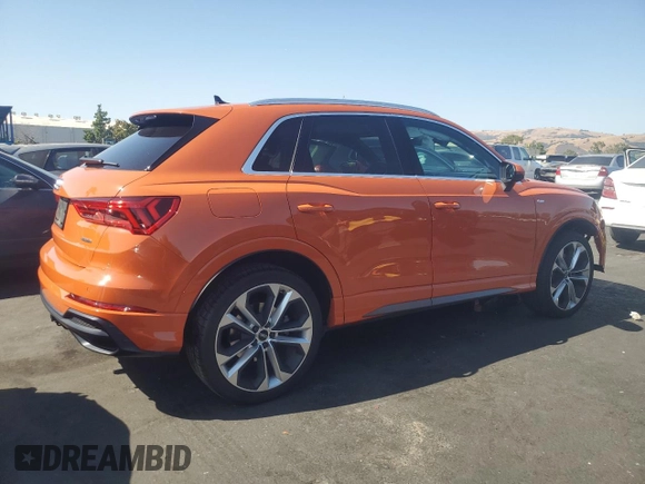 2020 Audi Q3 S line Premium Plus with VIN WA1EECF31L1021717, listed as a Copart auction lot 62613915 with 58,247 mi miles and Salvage title. Bid and sale history available at DreamBid. Image 3.