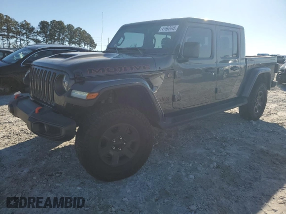 2021 Jeep Gladiator Mojave with VIN 1C6JJTEG1ML610770, listed as a Copart auction lot 41692045 with 53,970 mi miles and Salvage Title. Bid and sale history available at DreamBid. Image 1.