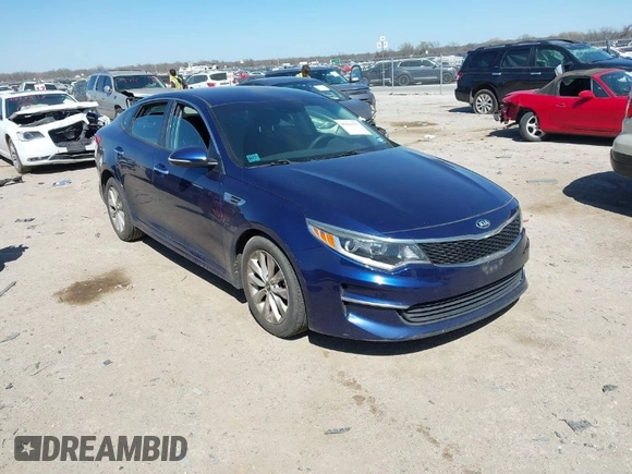 2017 Kia Optima LX with VIN 5XXGT4L35HG146696, listed as a IAAI auction lot 41816527 with 127,872 mi miles. Bid and sale history available at carsss.com. Image 1.