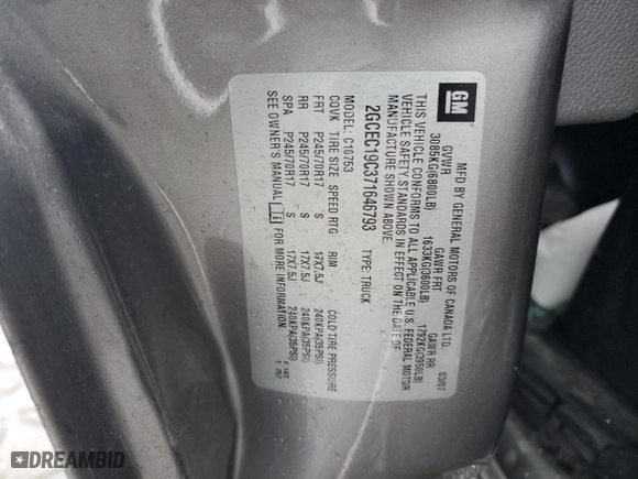 2007 Chevrolet Silverado 1500 Work Truck with VIN 2GCEC19C371646793, listed as a Copart auction lot 51250965 with 161,693 mi miles and Salvage Title. Bid and sale history available at carsss.com. Image 13.