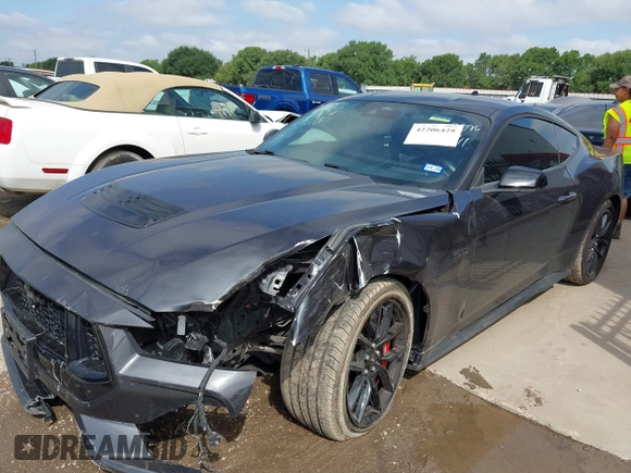 2024 Ford Mustang GT with VIN 1FA6P8CF0R5411098, listed as a IAAI auction lot 42206429 with 22,743 mi miles and . Bid and sale history available at DreamBid. Image 2.