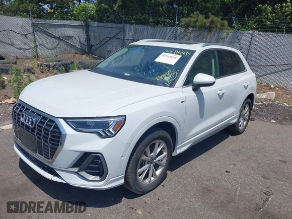 2021 Audi Q3 S line Premium Plus with VIN WA1EECF32M1047731, listed as a IAAI auction lot 39714835 with 15,939 mi miles and . Bid and sale history available at DreamBid. Image 20.