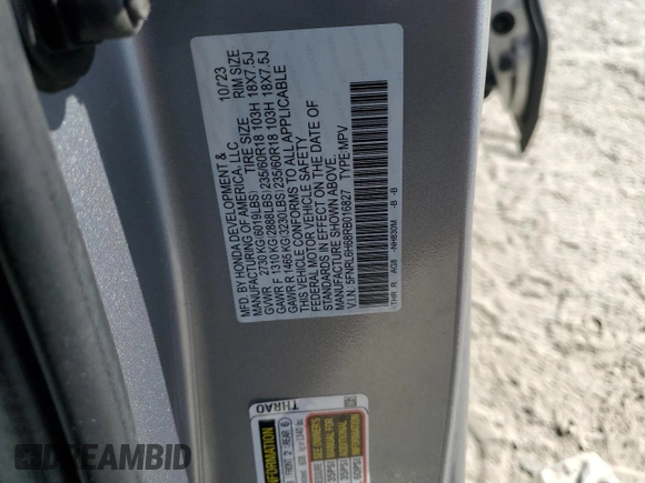 2024 Honda Odyssey EX-L с VIN 5FNRL6H68RB016827, выставлен на аукционе Copart как лот 48412675 с пробегом 24 369 миль миль и Списание • Salvage title. История ставок и продаж доступна на DreamBid. Изображение 13.