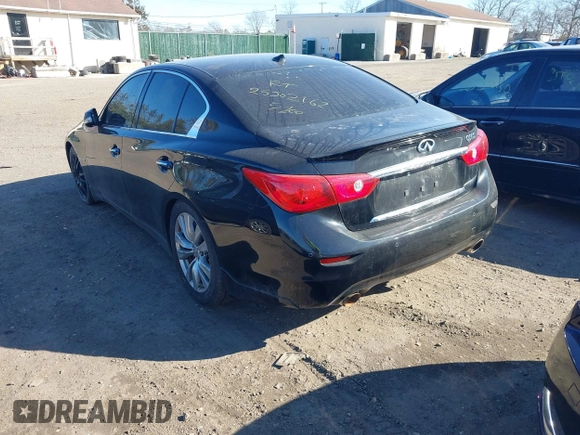 2014 Infiniti Q50 Hybrid Sport with VIN JN1AV7AP9EM691834, listed as a IAAI auction lot 41703454 with Not Provided miles and . Bid and sale history available at DreamBid. Image 3.