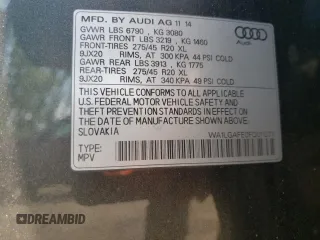 2015 Audi Q7 Premium Plus with VIN WA1LGAFE0FD011271, listed as a Copart auction lot 63250995 with 168,223 mi miles and Salvage title. Bid and sale history available at DreamBid. Image 13.