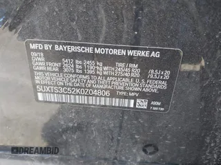 2019 BMW X3 M40i with VIN 5UXTS3C52K0Z04806, listed as a IAAI auction lot 41944563 with Not Provided miles and . Bid and sale history available at DreamBid. Image 9.