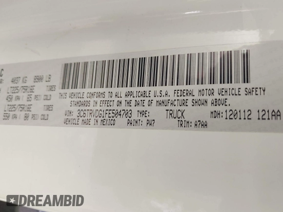 2015 Ram ProMaster Cargo z VIN 3C6TRVDG1FE504703, wystawiony jako IAAI lot #42149367 z przebiegiem 204 463 mil mil oraz . Historia ofert i sprzedaży dostępna na DreamBid. Obrazek 9.