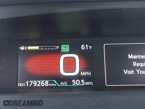 2016 Toyota Prius Four with VIN JTDKARFU2G3519256, listed as a IAAI auction lot 41690372 with 179,268 mi miles. Bid and sale history available at carsss.com. Image 7.