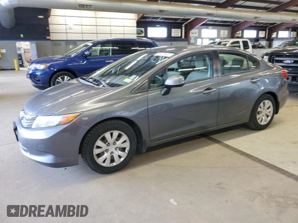 2012 Honda Civic LX z VIN 2HGFB2F59CH313357, wystawiony jako Copart lot #59526905 z przebiegiem 253 322 mil mil oraz Czysty tytuł • Clean title. Historia ofert i sprzedaży dostępna na DreamBid. Obrazek 1.