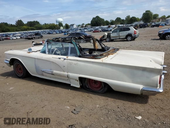1959 Ford Thunderbird with VIN H9YJ108747, listed as a Copart auction lot 71600864 with 66,285 mi miles and Clean Title. Bid and sale history available at DreamBid. Image 2.