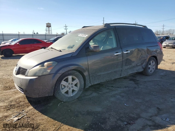 2004 Nissan Quest S with VIN 5N1BV28U84N312794, listed as a Copart auction lot 43146735 with 189,050 mi miles and Salvage Title. Bid and sale history available at carsss.com. Image 1.