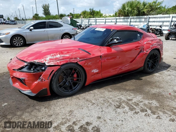 2020 Toyota GR Supra 3.0 with VIN WZ1DB4C09LW026422, listed as a Copart auction lot 65438704 with 58,505 mi miles and Salvage Title. Bid and sale history available at carsss.com. Image 1.